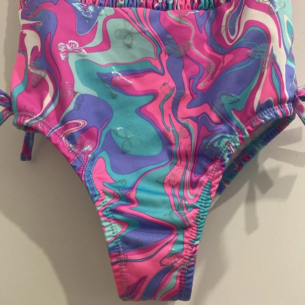 NWOT Penelope Mack Smocked Butterfly One-Piece Swimsuit |Size 6X